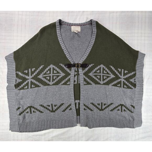 Banana Republic Sweaters - Banana Republic Heritage Intarsia Poncho Aztec Southwest Buckle Front M/L